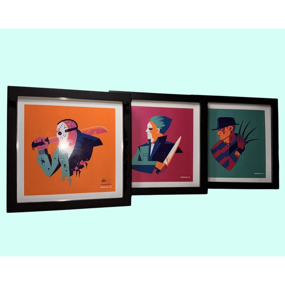 3 Framed Horror Film Art Prints Tom Whalen Limited Edition krueger jason hallowe - Picture 2 of 10